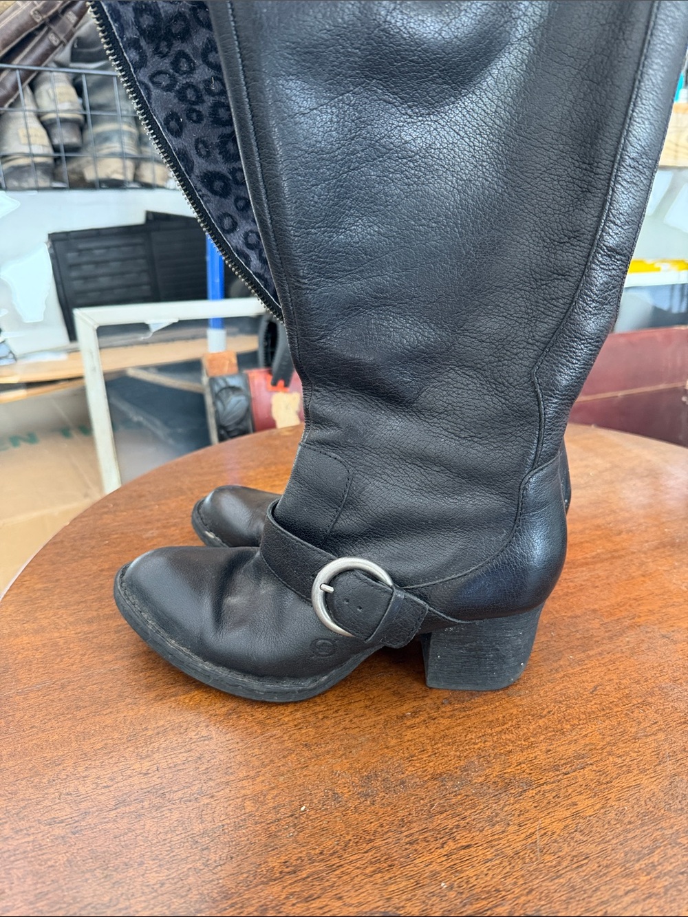 Born Black Tall Riding Boots with Buckle Strap - Picture 5 of 5